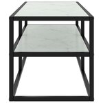 vidaXL Meuble TV noir avec verre marbre blanc 100x40x40 cm