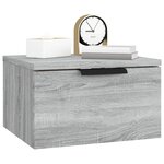 vidaXL Table de chevet murale Sonoma gris 34x30x20 cm