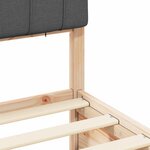 vidaXL Cadre de lit avec tête de lit rembourrée Gris foncé 90 x 200 cm