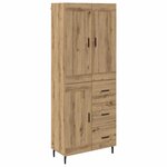 vidaXL Haut Armoire 2 Pièces Chêne artisanal Bois Aggloméré et Verre