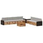 vidaXL Ensemble de canapés d'extérieur 8 Pièces Naturel et gris clair