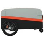 vidaXL Remorque de vélo noir et orange 45 kg fer
