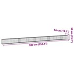 vidaXL Panier gabion avec couvercle 900x50x50 cm fer galvanisé