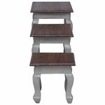 vidaXL Ensemble de tables gigognes 3 Pièces bois d'acajou massif