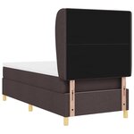 vidaXL Lit à ressorts avec matelas gris foncé 90x190 cm Marron foncé