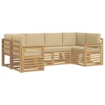vidaXL Ensemble de canapés d'extérieur 5 pc Blanc et Beige Polyester