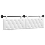 vidaXL Tête de lit suspendue Blanc Tissu