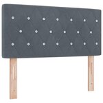 Lit à sommier tapissier avec matelas et LED gris foncé 90x190 cm en velours