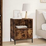 vidaXL Table de chevet Chêne fumé 49 x 36 x 61 cm Bois d'ingénierie