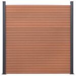 vidaXL Ensemble de panneaux de clôture marron 353x186 cm WPC