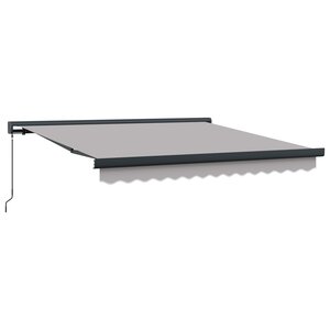 vidaXL Auvent Rétractable Manuel Gris Clair 350x250 cm