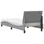 vidaXL Lit avec matelas gris clair 90x190 cm tissu
