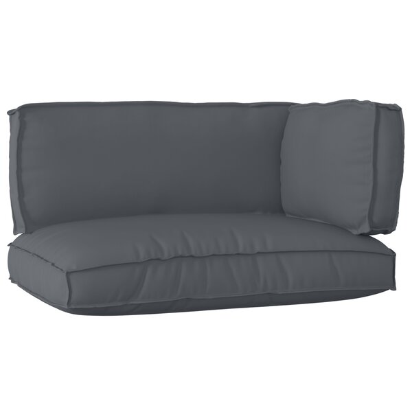 vidaXL Set de coussins de palette 3 Pièces Anthracite 120 x 80 x 12 cm