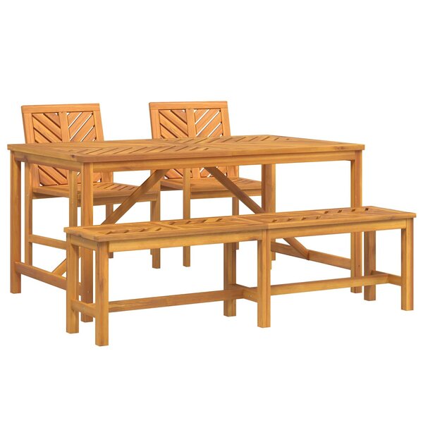 vidaXL Ensemble de salle à manger pour jardin 4 Pièces Marron