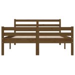 vidaXL Cadre de lit Marron miel Bois massif 120x190 cm Petit Double