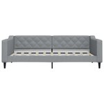vidaXL Lit de jour avec gigogne et tiroirs gris clair 90x190 cm tissu