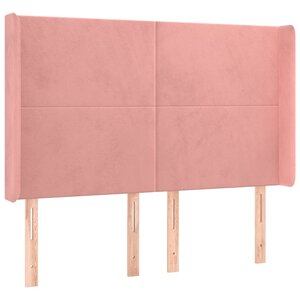 vidaXL Tête de lit avec oreilles Rose 147x16x118/128 cm Velours