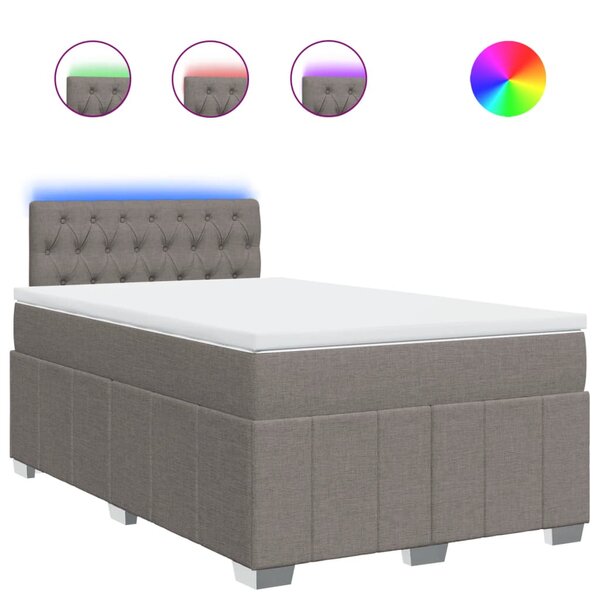 vidaXL Sommier à lattes de lit avec matelas taupe 120x190 cm tissu