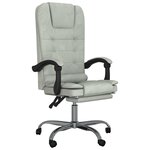 vidaXL Fauteuil de massage inclinable de bureau Gris clair Velours