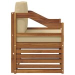 vidaXL Canapé d’extérieur Bois d'acacia massif et polyester Naturel