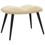 vidaXL Chaise de relaxation avec tabouret Blanc crème Velours