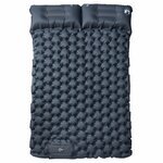 vidaXL Matelas de camping autogonflant avec oreillers 2 personnes gris