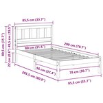 vidaXL Cadre de lit Blanc 80 x 200 cm Bois massif en pin