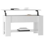 vidaXL Table basse blanc brillant 101x49x52 cm bois d'ingénierie