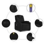 vidaXL Fauteuil inclinable de massage électrique Noir Tissu
