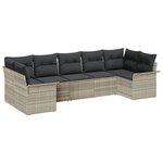 vidaXL Ensemble de canapé de jardin 7 Pièces Gris clair Poly rotin