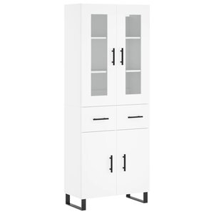 vidaXL Buffet haut Blanc 69 5x34x180 cm Bois d'ingénierie