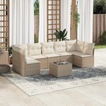 vidaXL Salon de jardin avec coussins 8 Pièces beige résine tressée