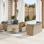 vidaXL Ensemble de canapé de jardin Manuel 9 Pièces beige et gris clair