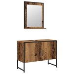 vidaXL Ensemble de mobilier de salle de bain avec porte 2 Pièces Marron