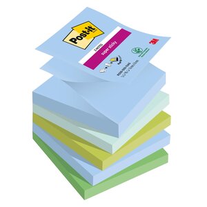 Z-notes couleurs oasis super sticky post-it 76 x 76 mm - bloc de 90 feuilles - lot de 10
