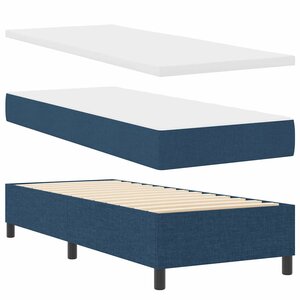 vidaXL Lit à ressorts avec matelas Bleu 80 x 200 cm tissu