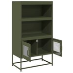 vidaXL Buffet haut vert olive 68x39x123 cm acier