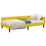 vidaXL Cadre de lit d'angle Jaune 90 cm x 200 cm tissu