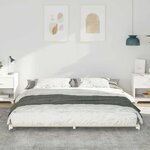 vidaXL Cadre de lit surélevé Blanc 180 x 220 cm Bois massif en pin
