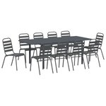 vidaXL Ensemble de salle à manger pour jardin 11 Pièces Anthracite
