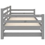vidaXL Lit coulissant sans matelas gris 2x(90x200) cm
