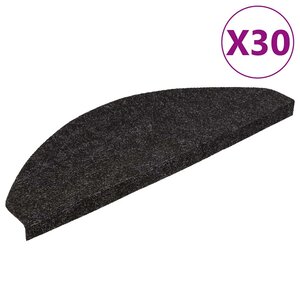 vidaXL Tapis d'escalier auto-adhésifs 30 Pièces anthracite 65x22 5x3 5 cm