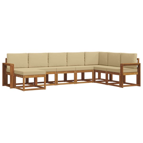 vidaXL Ensemble de canapés d'extérieur 8 pc Naturel et Beige