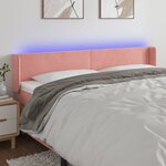 vidaXL Tête de lit à LED Rose 183x16x78/88 cm Velours