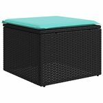 vidaXL Salon de jardin 7 Pièces avec coussins noir résine tressée