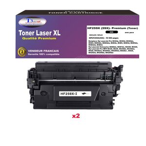 T3AZUR- Lot de 2 Toners compatibles avec HP LaserJet Enterprise M406dn M407dn remplace (59X) Noir