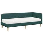 vidaXL Cadre de lit d'angle Vert foncé 80 x 200 cm tissu