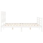 vidaXL Cadre de lit avec tête de lit blanc 160x200 cm bois massif