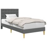 vidaXL Cadre de lit avec tête de lit Gris foncé 90 x 190 cm Tissu