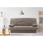 Clic clac 3 places THELMA - Tissu Soro taupe - Couchage 125 x 190 cm - 190 x 92 x 96 cm